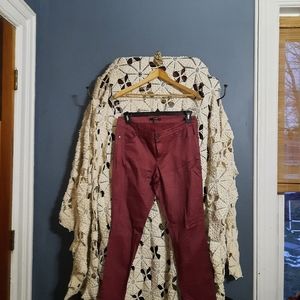 Yest waxed cotton mid-rise straight slim fit jeans